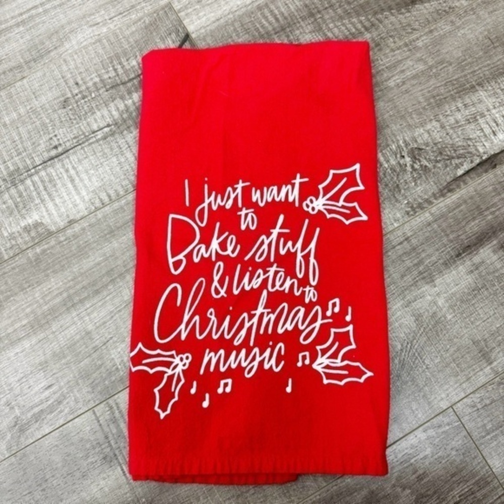 Always First Industrial Christmas Holiday Red Dish Towel